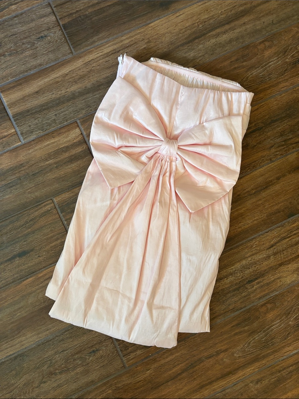 EUC Allison & Kelly Taffeta Light Pink Bow Back Mini Dress - Picture 6 of 9